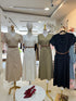V-neck Short Sleeves Button Down Belted Dress With Pocket
